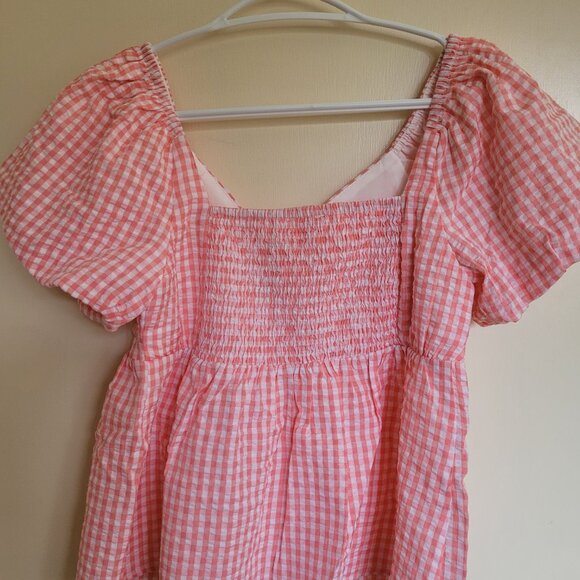 Gingham puff sleeve top - Picture 2 of 3